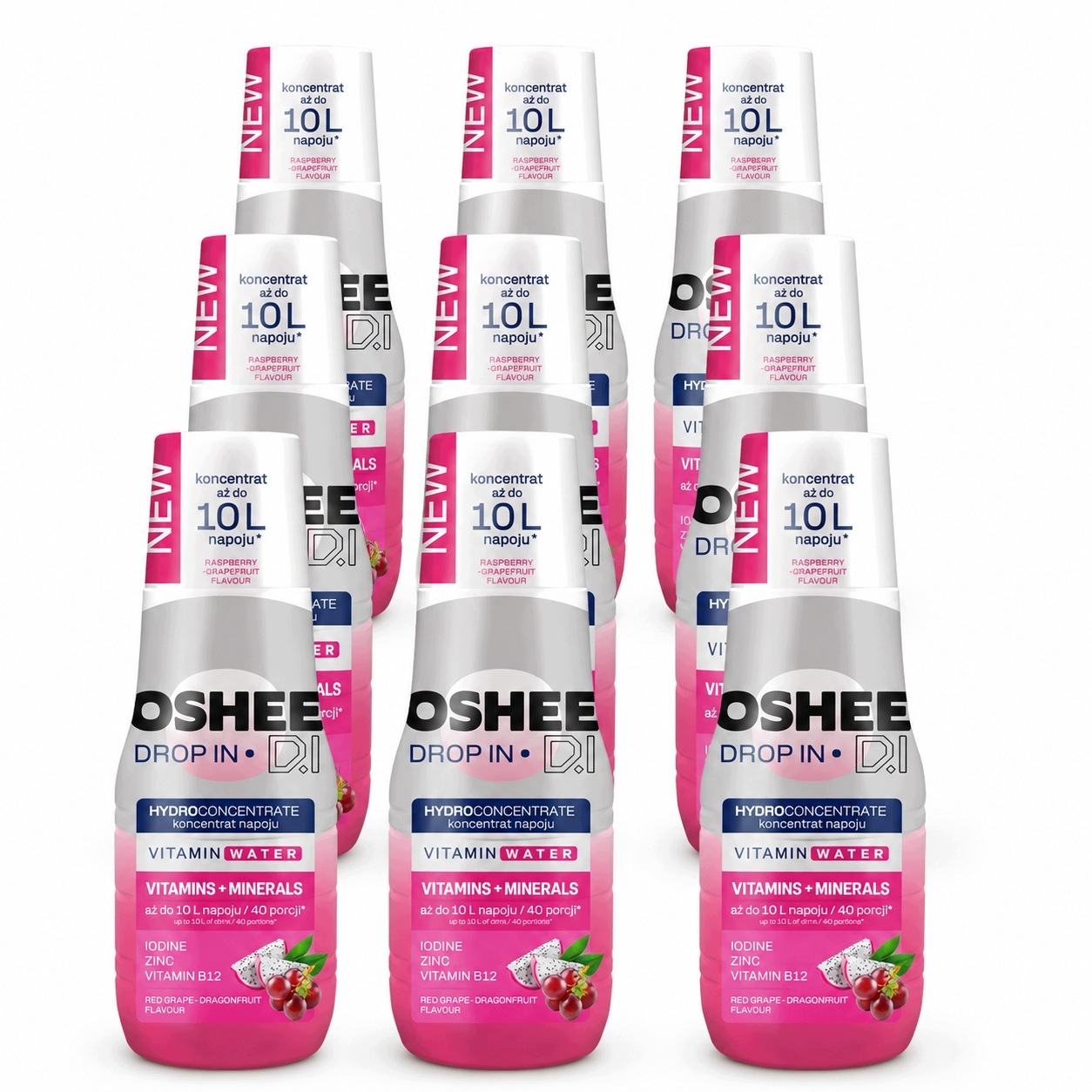 Sirup koncentrát saturátoru hroznové víno dračí ovoce 500 ml Oshee Drop In 9ks