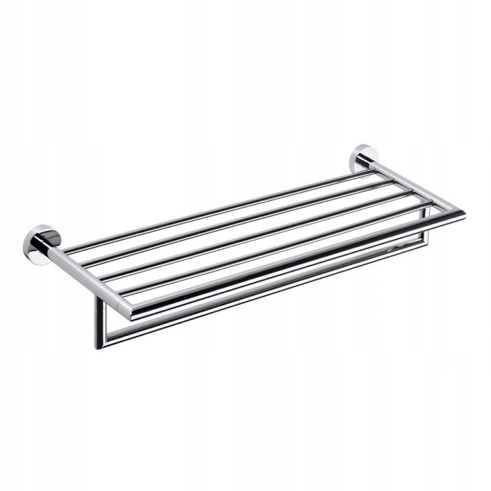 Sapho X-round polička na uteráky s relingom 655x215x110 mm, chróm XR419