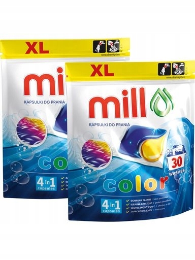 Levně Kapsle na praní barevných tkanin MILL Color 30ks x2