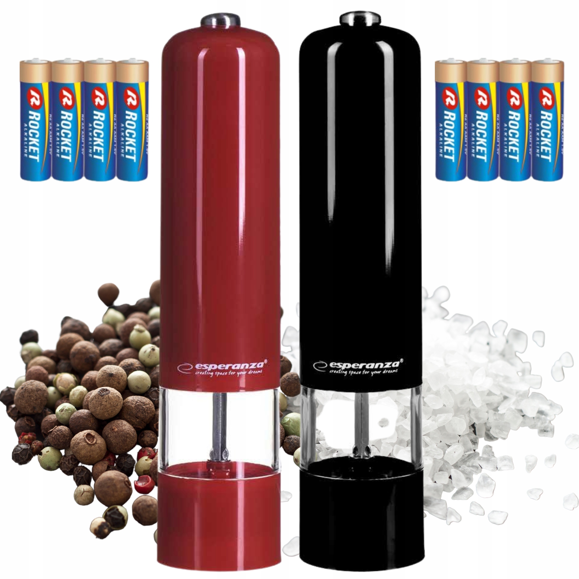 

Młynek elektryczny zestaw do pieprzu soli przypraw