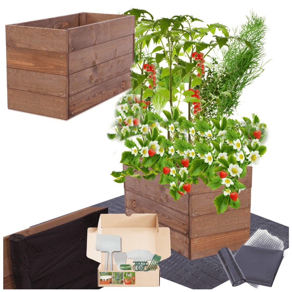Vyvýšený záhon zeleninový záhon box pařeniště květináč impregnovaný 36x60x30