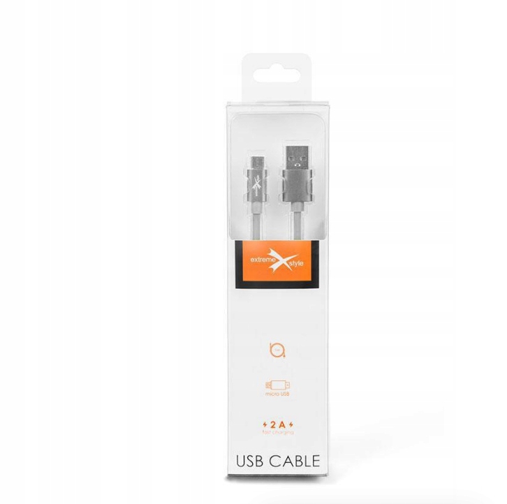 

Kabel silikonowy micro Usb do telefonu 2m Biały