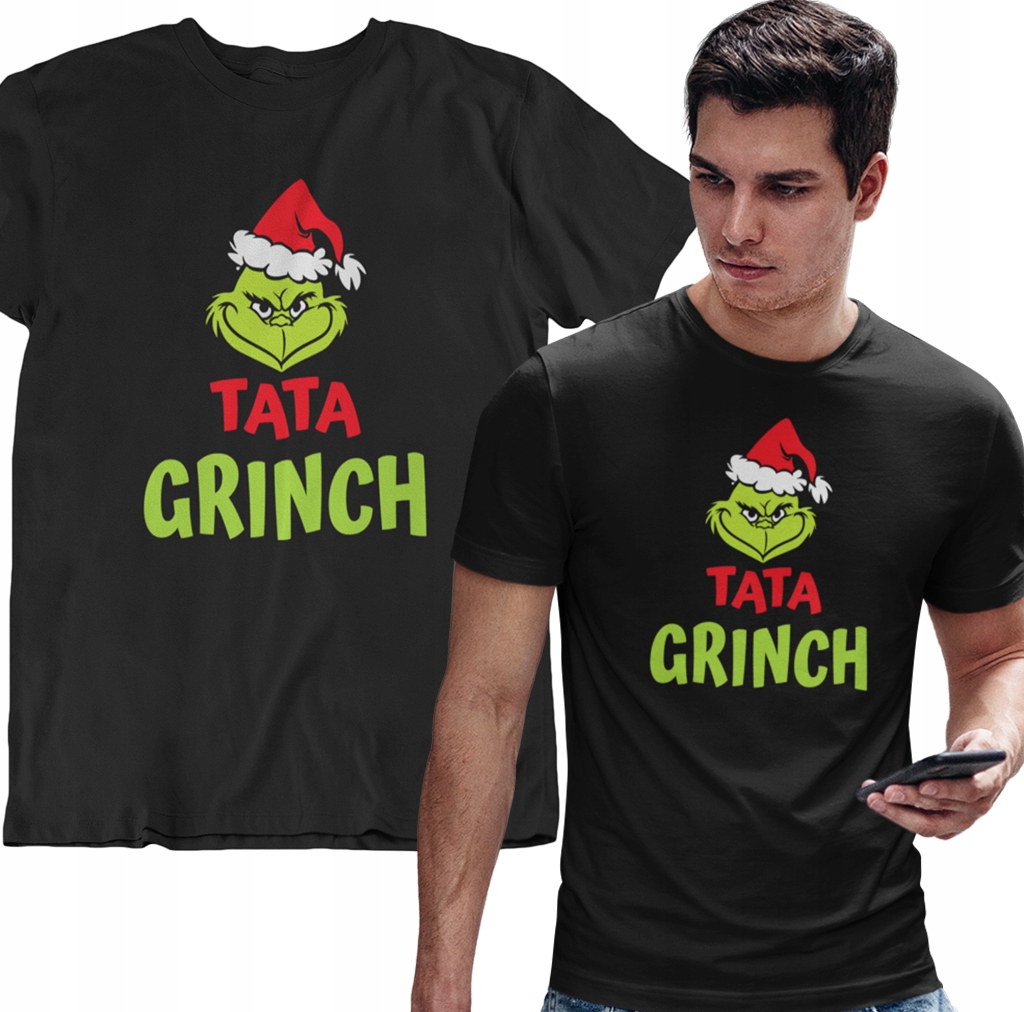 

Koszulka Tata Grinch Pod Choinkę Mikołaj Tshirt