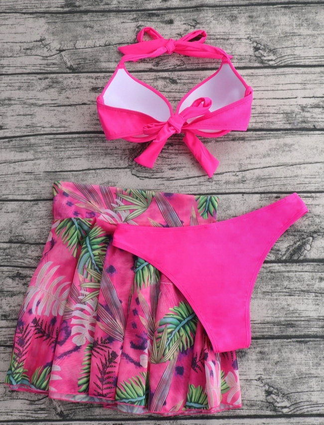 STRÓJ KĄPIELOWY BIKINI SPÓDNICZKA KWIATY M Płeć kobieta