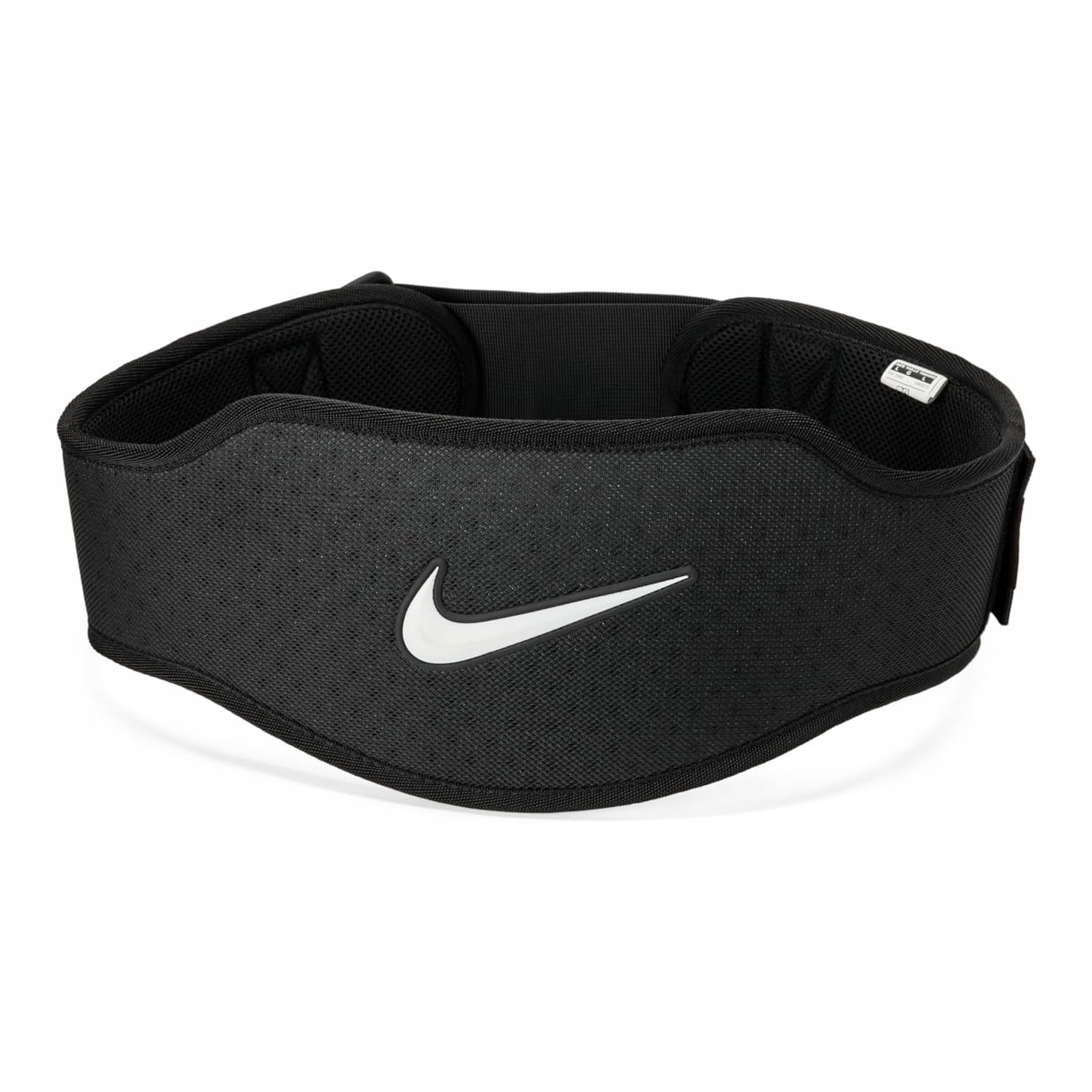 Tréninkový pás Nike pro zvedání závaží do posilovny černý M kůže