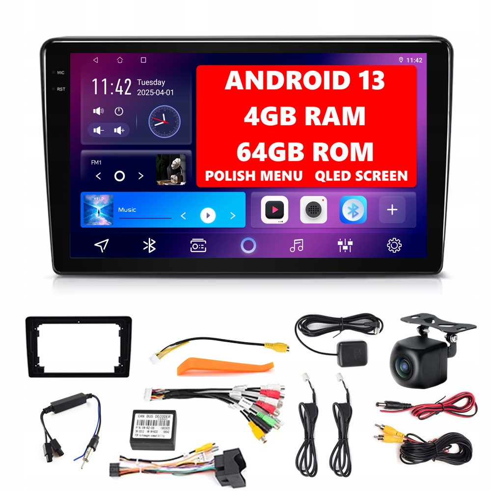 Autorádio S Androidem 13 Fiat Panda II 2003-2012 Android Auto Carplay Wifi 4G/64GB