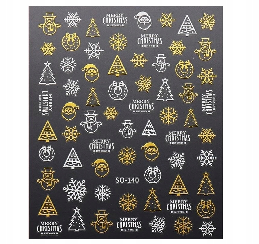 

Naklejki Na Paznokcie 3D świąteczne Mikołaje E170