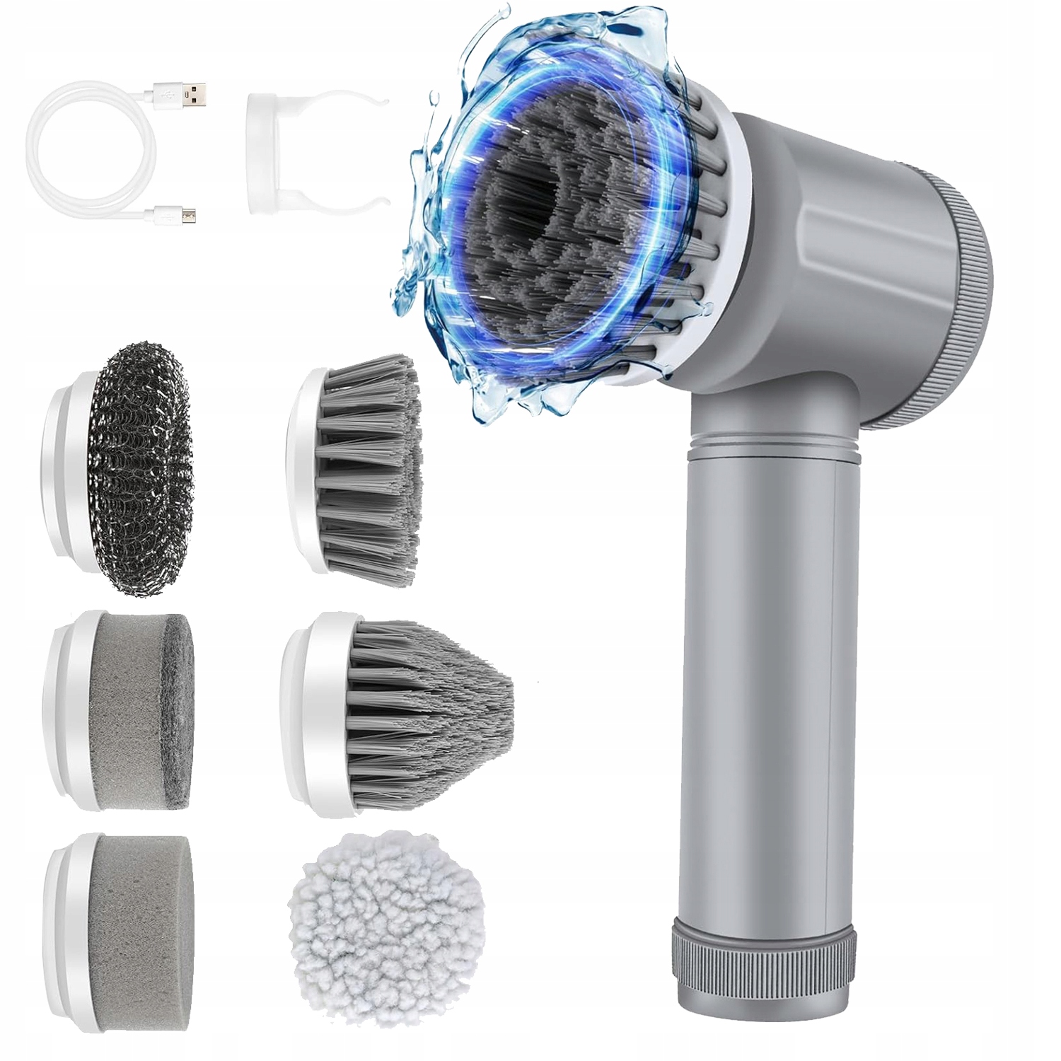 Levně Elektrický rotační kartáč pro čištění Bezdrátový IPX6 Vodotěsný