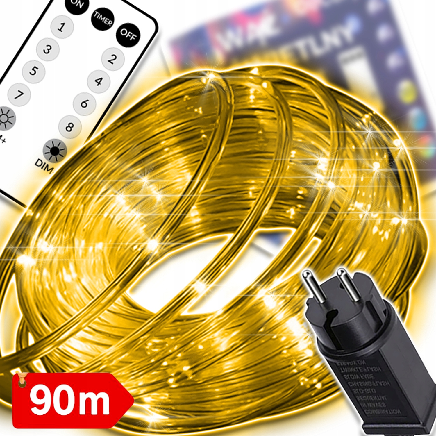 Led Venkovní Světelná Hadička S Teplým Bílým Světlem 90 M, Voděodolná, Svítící