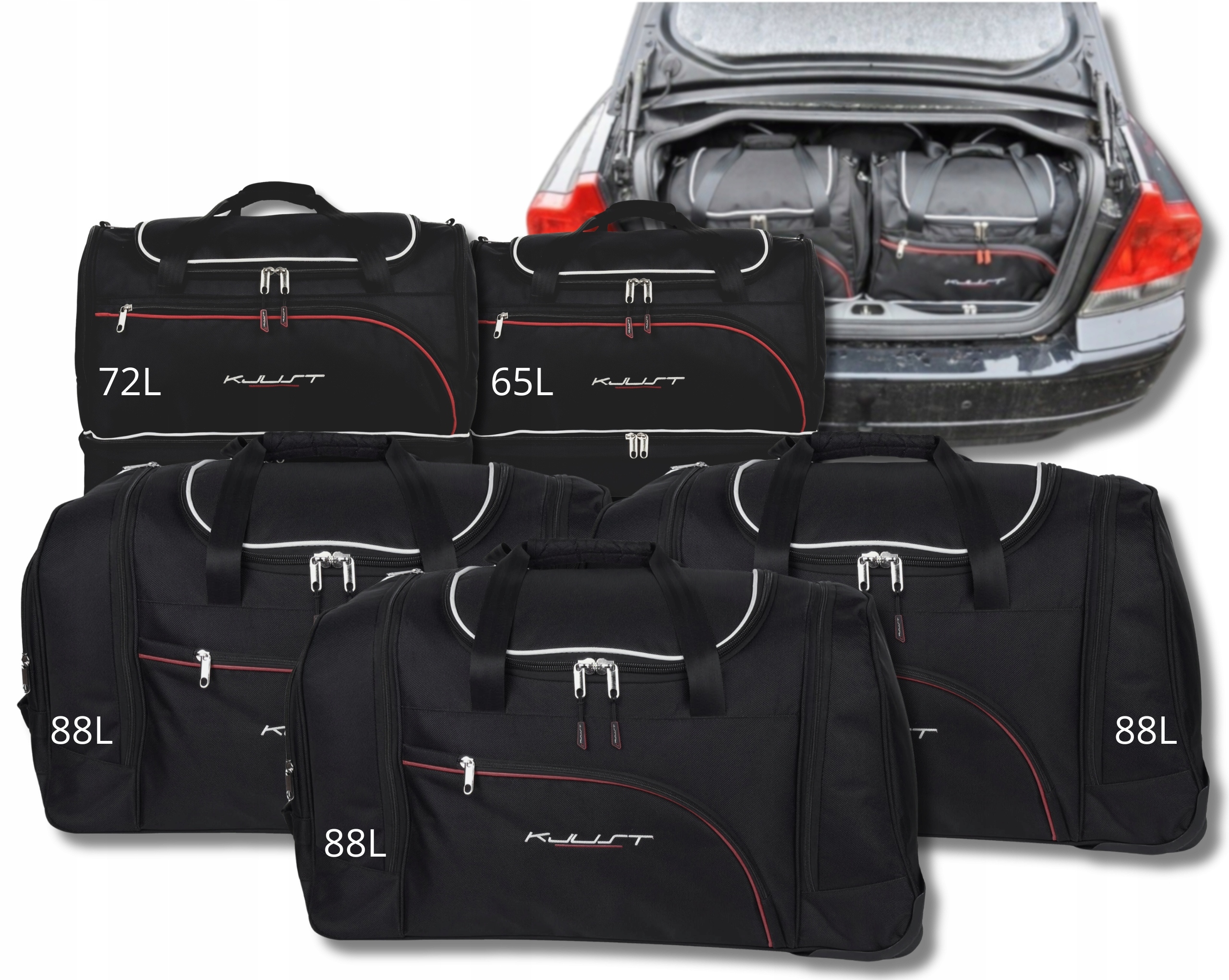 Sada kompletov tašiek Kjust do batožinového priestoru Volvo S60 2000-2010 5 ks