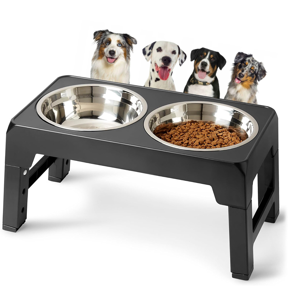 Levně Miska pro psa Na Stojanu Dvojitá Nastavitelná výška