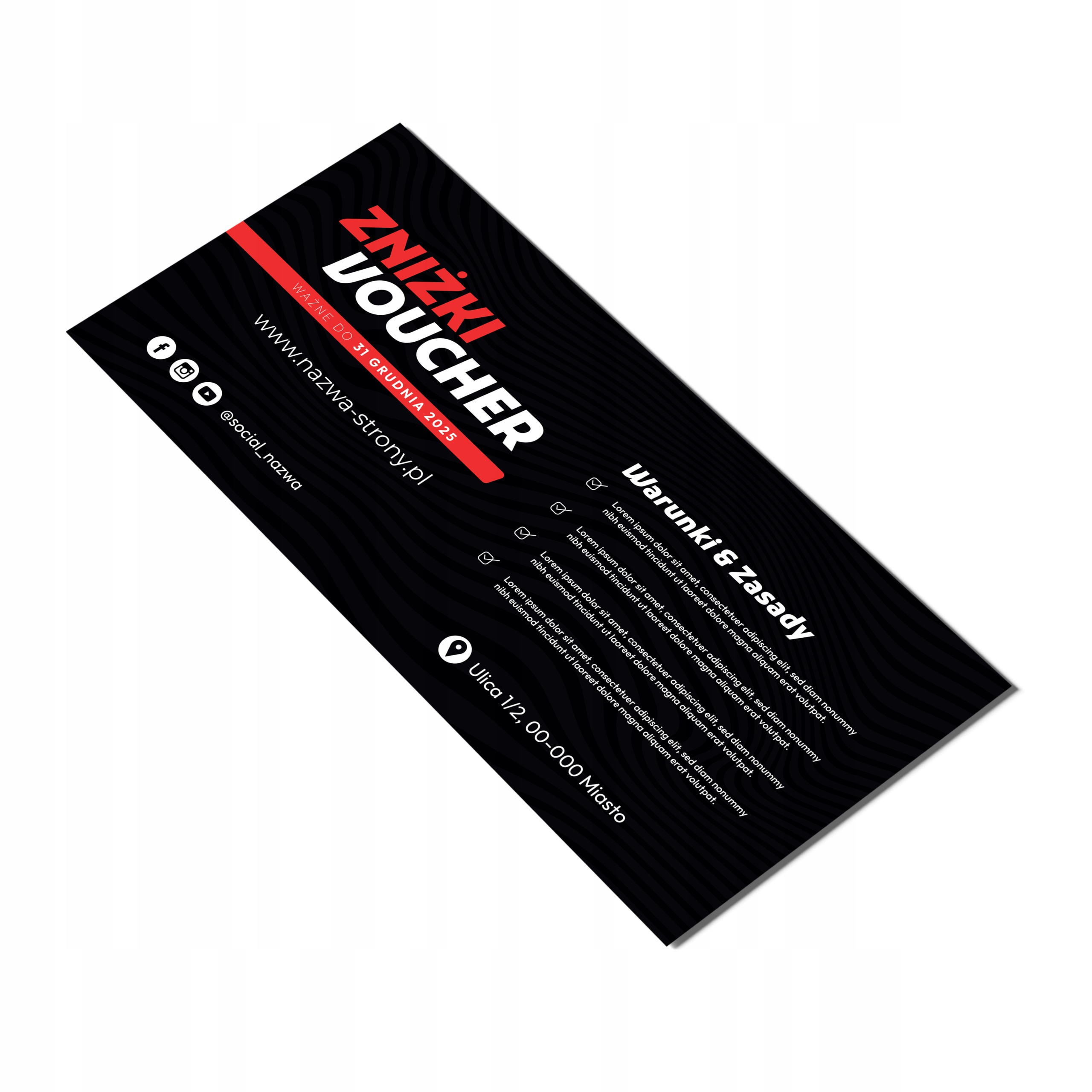 Vouchery podarunkowe TWOJE ZDJĘCIE DL MAT 350g PROJEKT ZA DARMO 100 sztuk Format papieru format DL