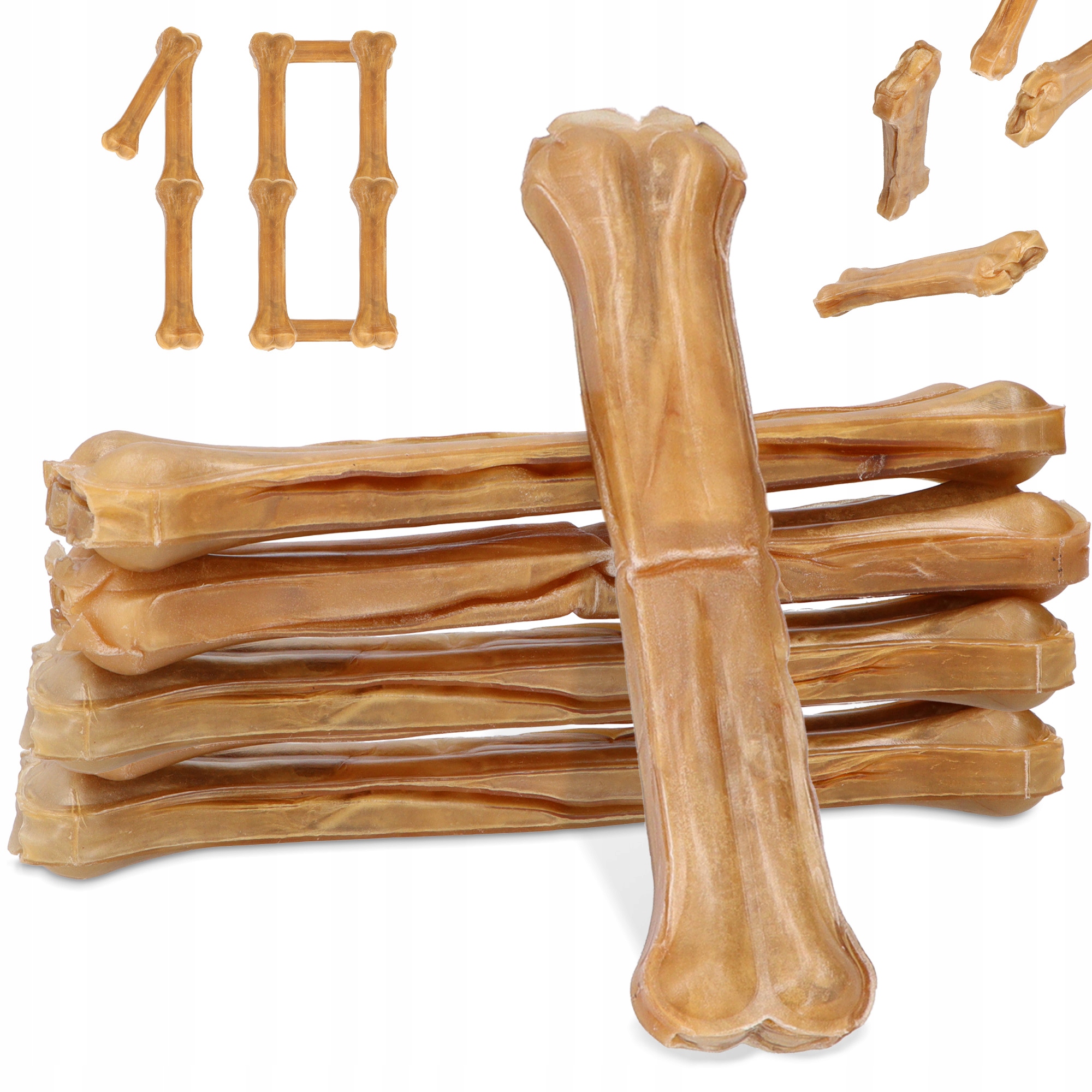 10x Kost Psa Lisovaná Přírodní 31cm Kousátko Pochoutky Žvýkání V Xq-p