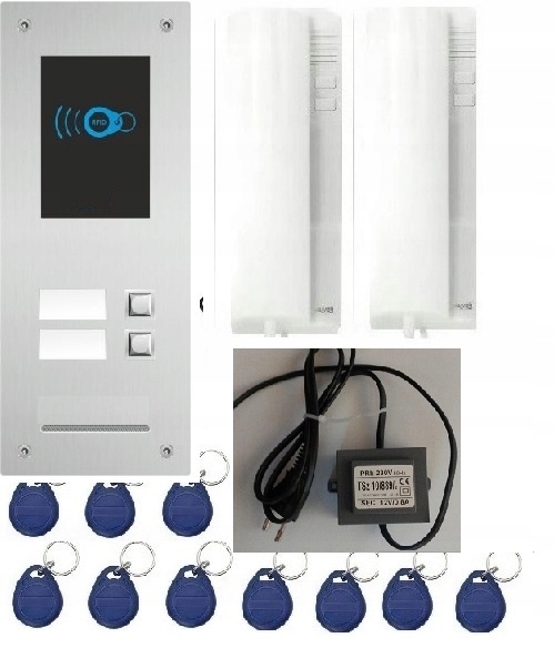 domofon 2 rodzinny elprod Rfid 2 słuchawki breloki