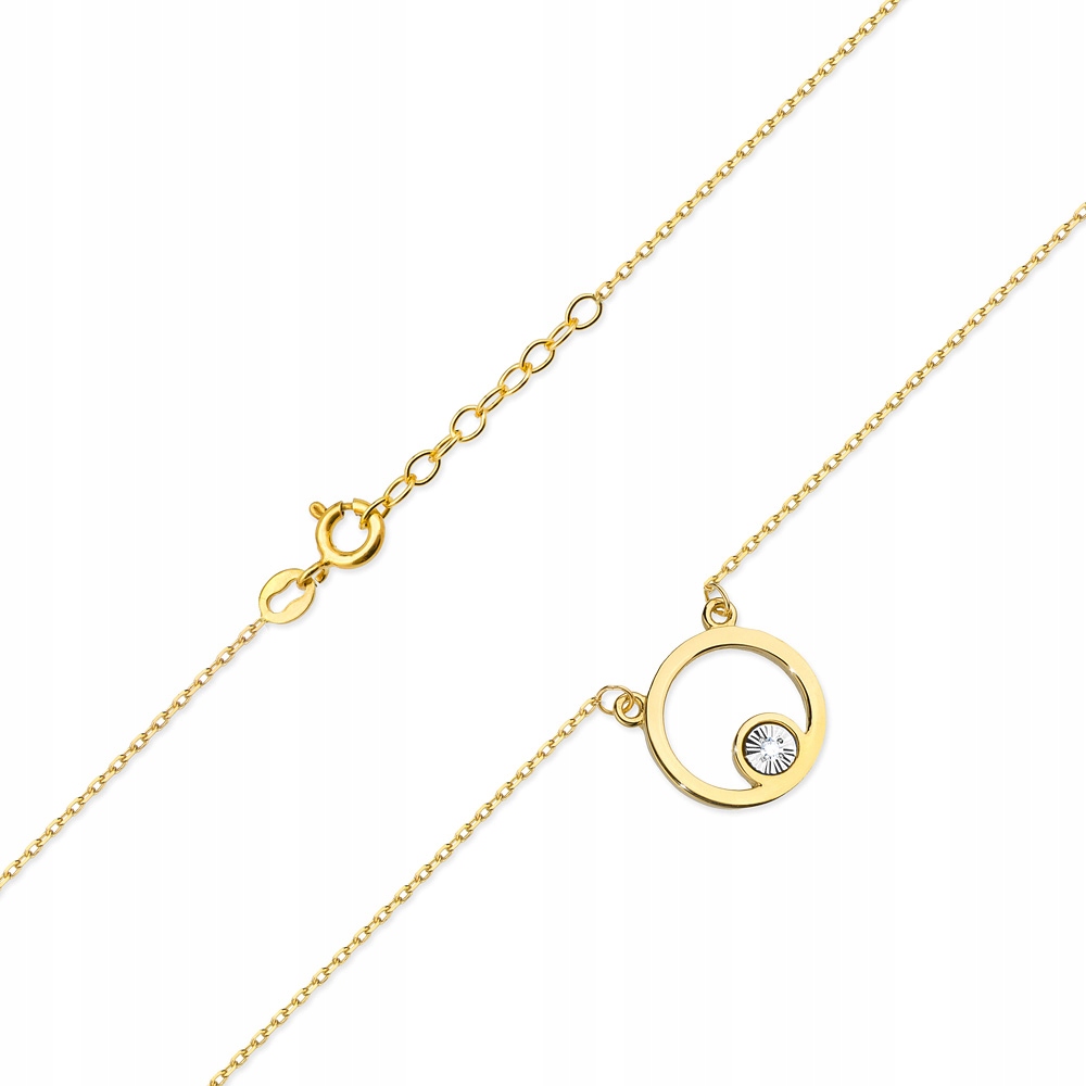 

Złoty Naszyjnik 585 Brylanty 0,01 ct - Celebrytka