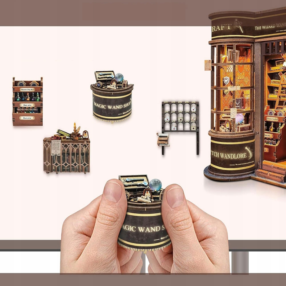 Book nook rinkinys „miniatiūrinis knygų kampelis“ su LED apšvietimu nuotrauka 5