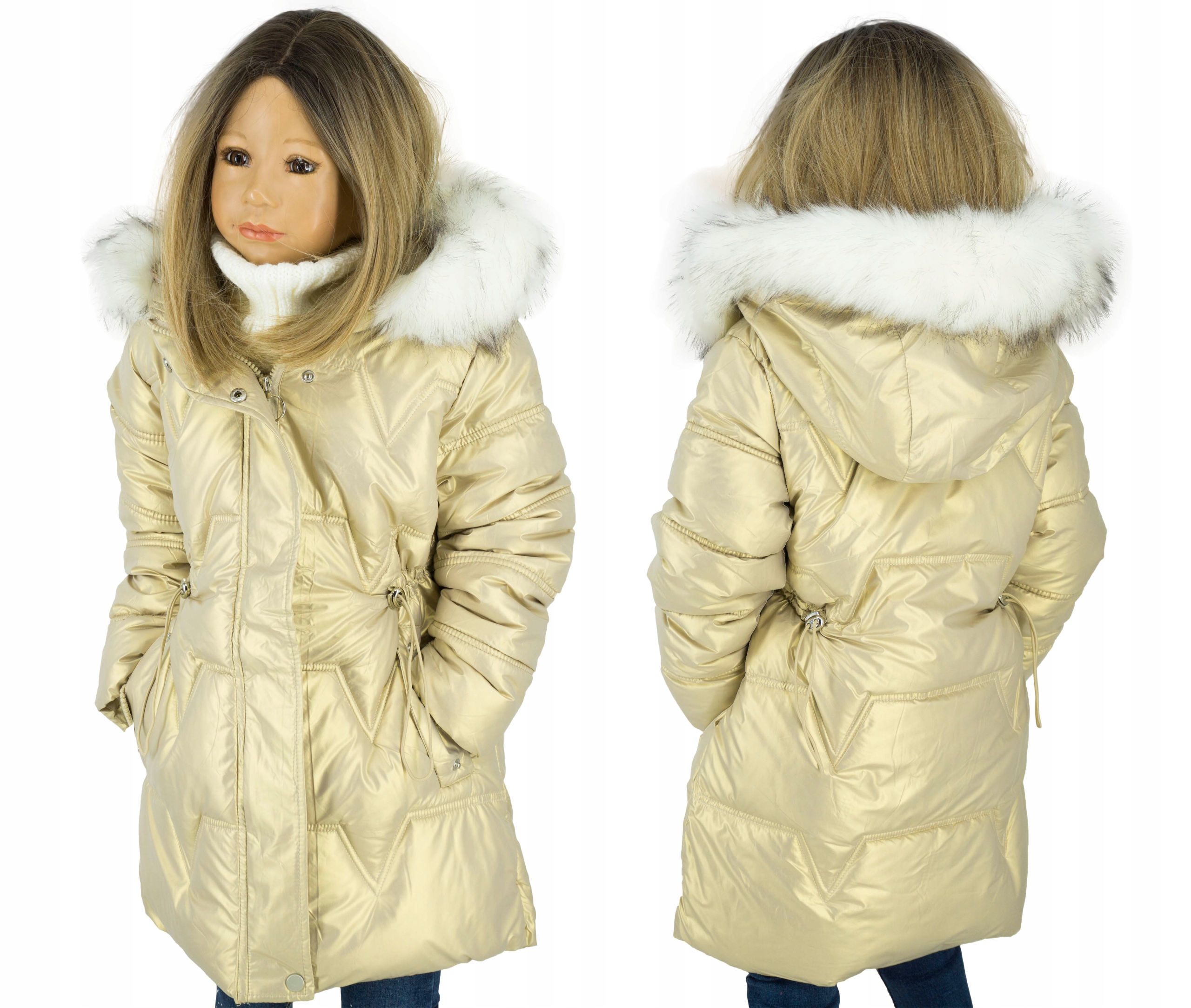 

XZ308 Puchowa kurtka zimowa płaszczyk zima 134/140