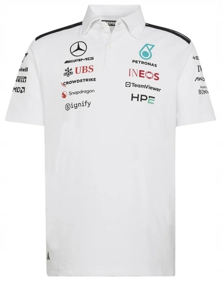 Polokošile Mercedes-AMG Petronas F1 adidas 2026 Engineers Bílá r.XL