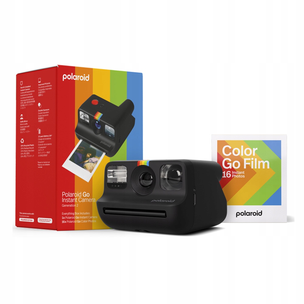 Fotoaparát Polaroid Go 2 černý E-Box Sada Fotoaparát 16 kusů náplní