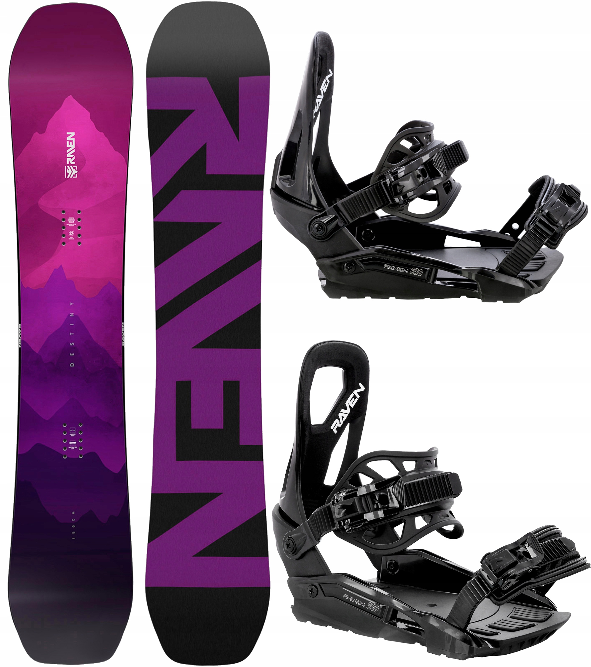 Snowboard Raven Destiny 148cm wiązania Raven S230 Black S/m