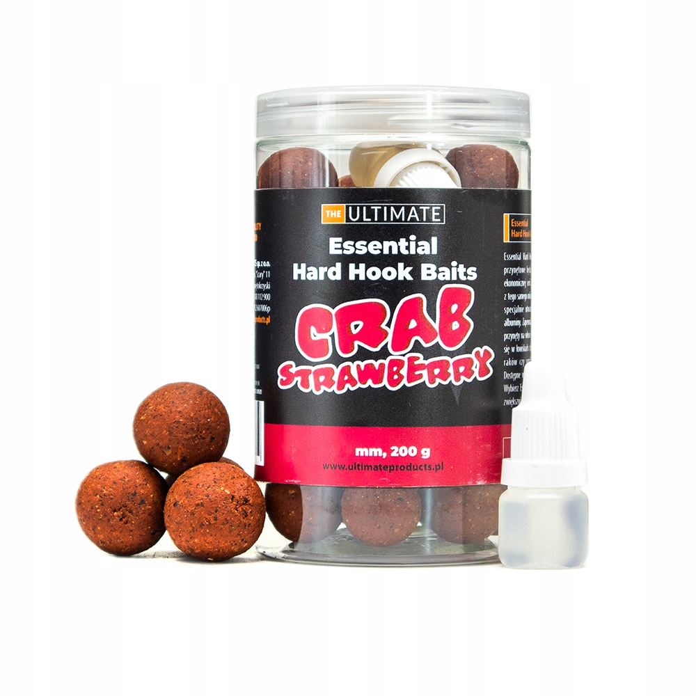 Kulki Proteinowe Ultimate Essential Hard Hook Baits 24mm Crab Strawberry