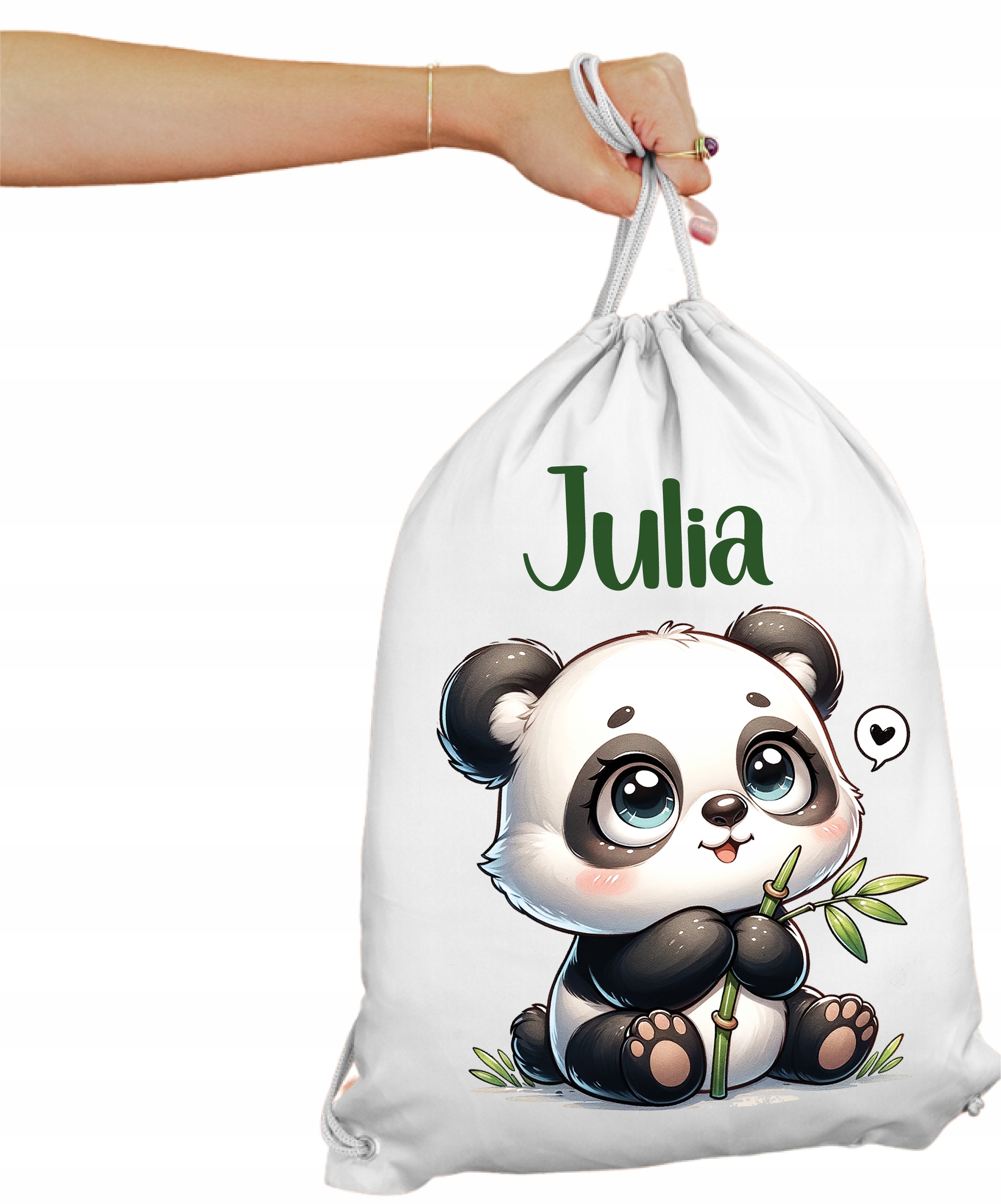 Worek Premium z motywem Pandy Mała Panda na buty kapcie Dowolne Imię