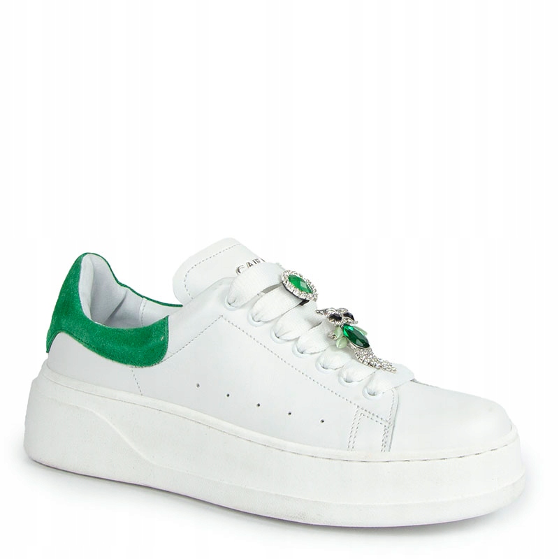 Carinii B8304/O Bílé Kožené Tenisky S Ozdobou 38