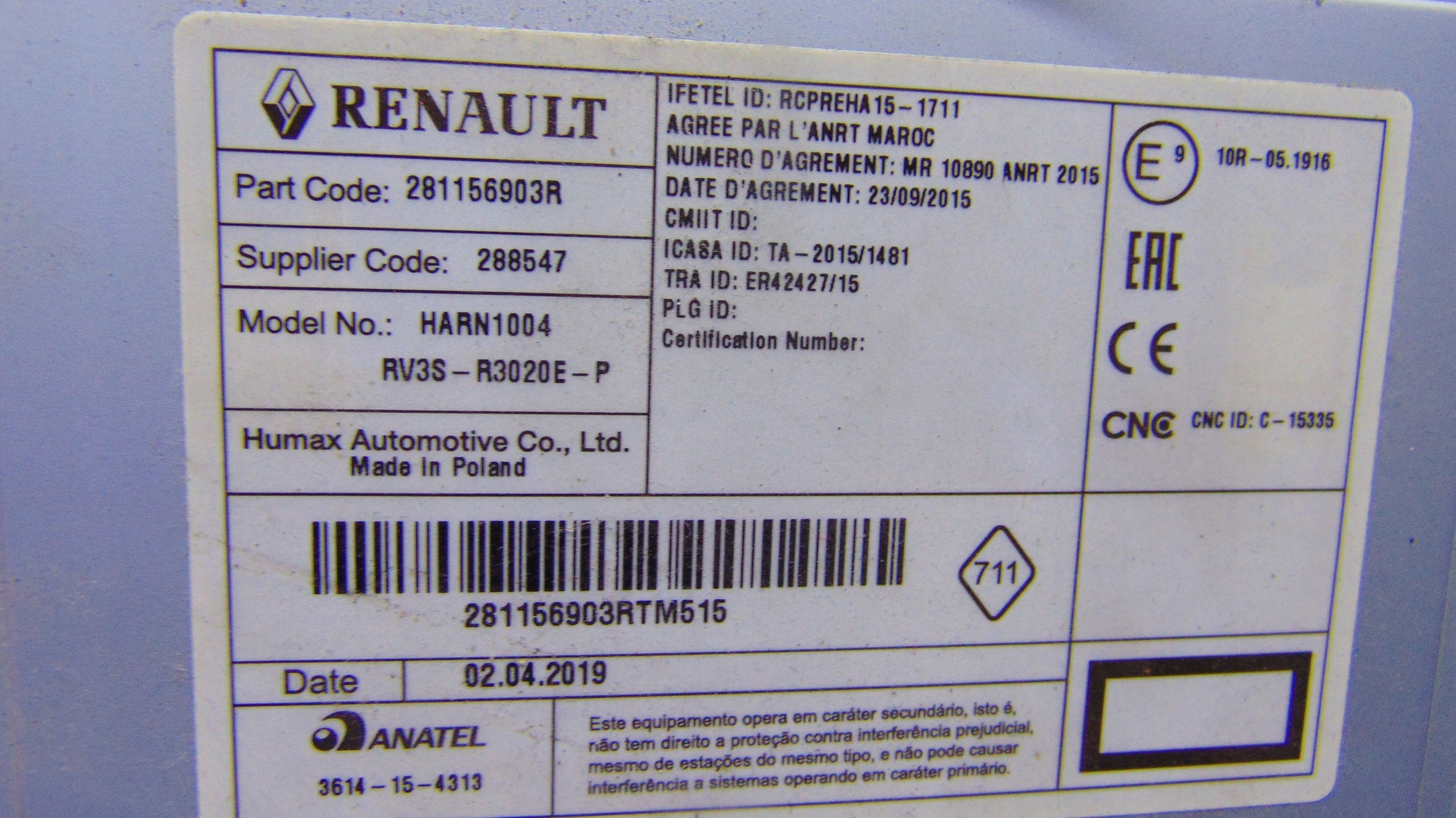RADIO USB BLUETOOTH RENAULT KANGOO II LIFT 08-21 ROK