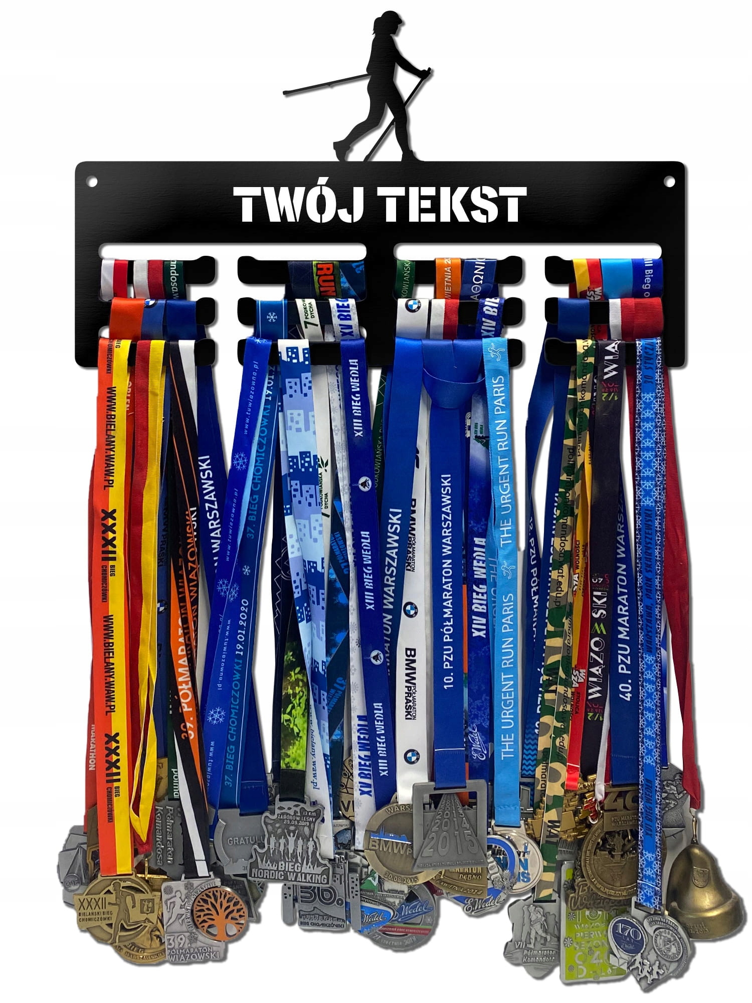 Wieszak na medale Nordic Walking Woman twoje imię dowolny tekst 417.3