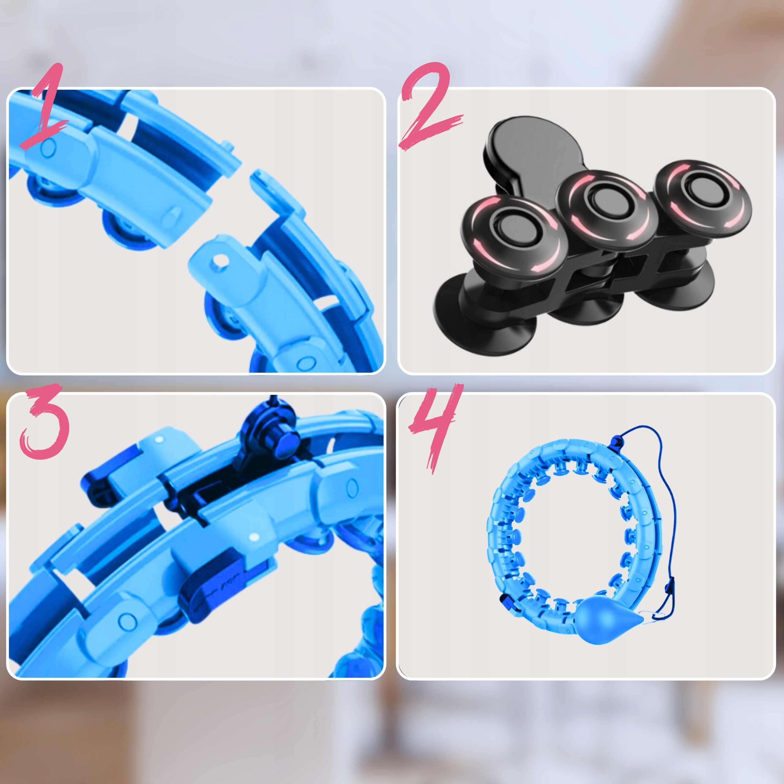 SMART HULA HOP ODCHUDZAJĄCE Z OBCIĄŻENIEM OBCIĄŻNIKIEM Z WYPUSTKAMI HULAHOP Liczba kulek masujących 24