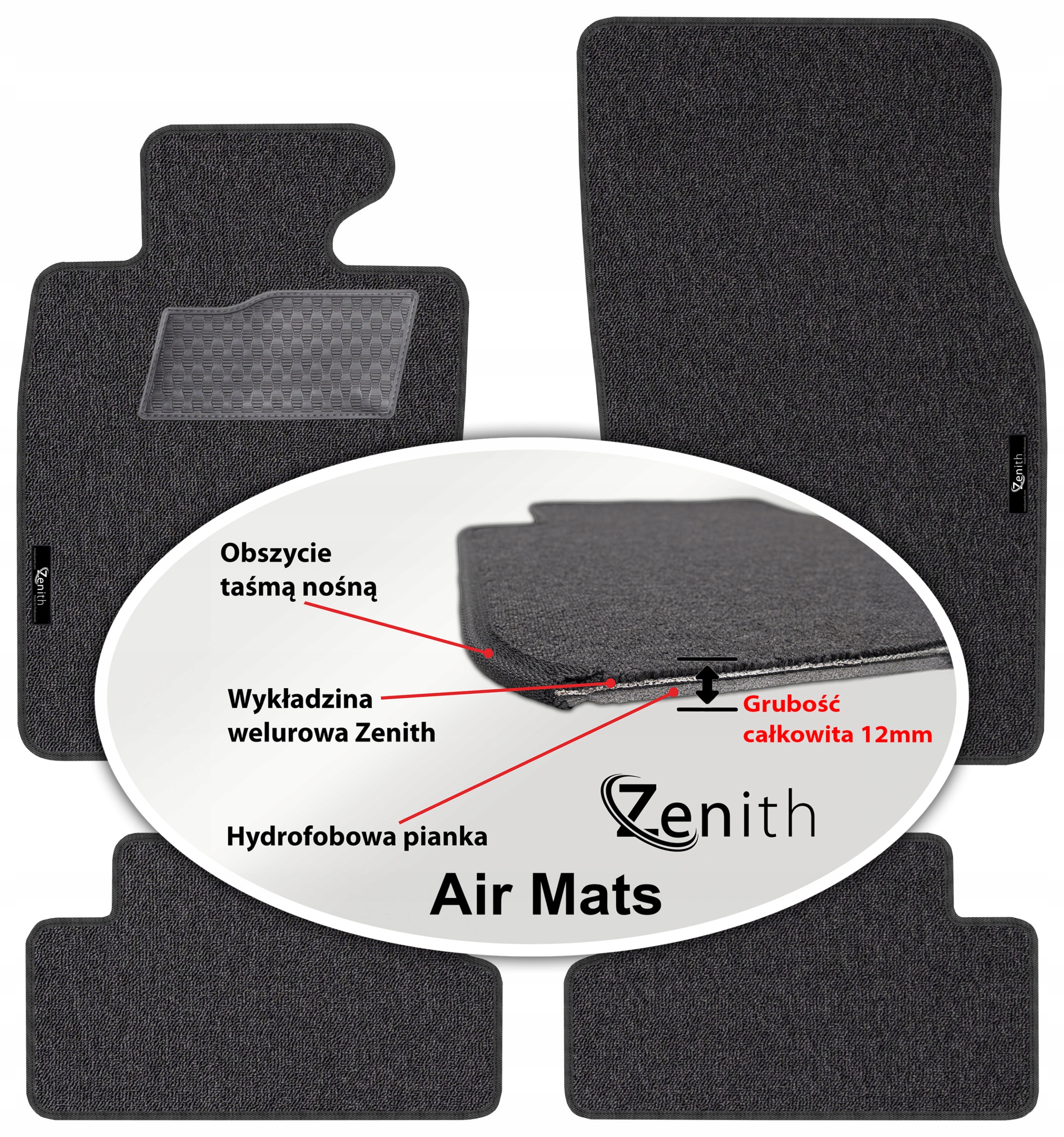 Mini Cooper II 2006-2013 Velúrové koberčeky do auta Zenith Air Mats