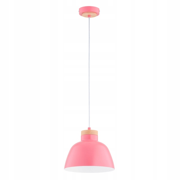 Závěsná lampa skandinávská dřevěná růžová hnědá nad stůl ostrov Alfa