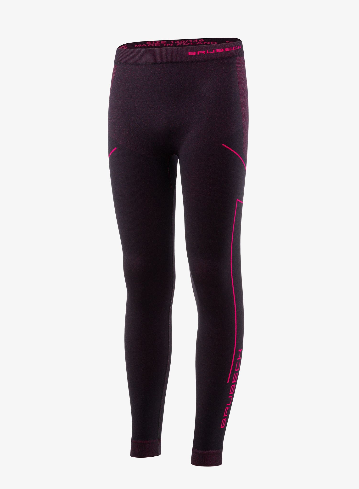 Legginsy dziecięce Brubeck Thermo Junior black/fuchsia 152-158 cm