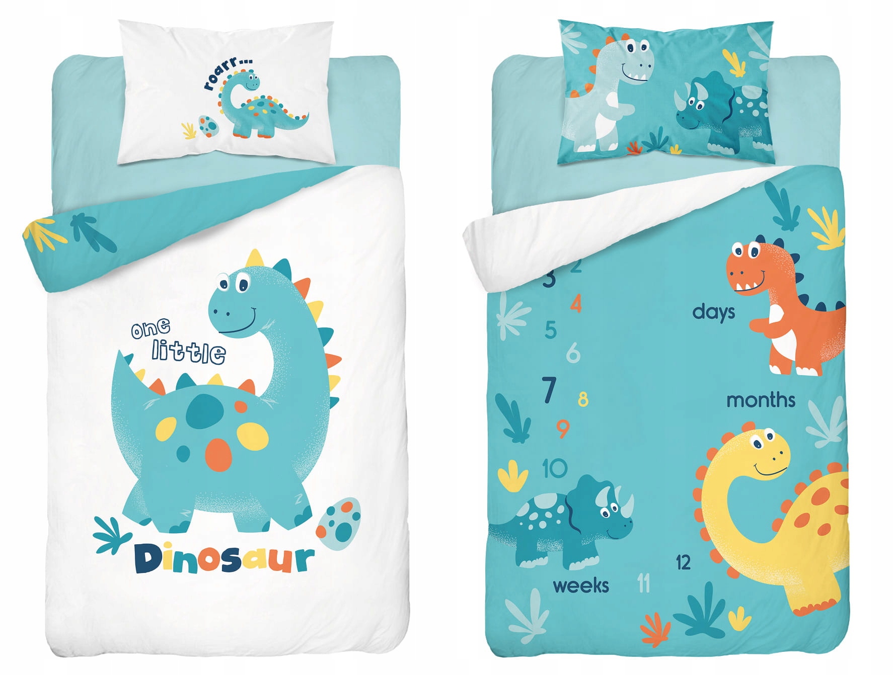 

Pościel Bambusowa 90x120 Turkusowa Dino 3532A