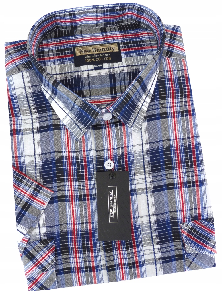 

Koszula Męska w kratkę Kora bez prasowania 42/43