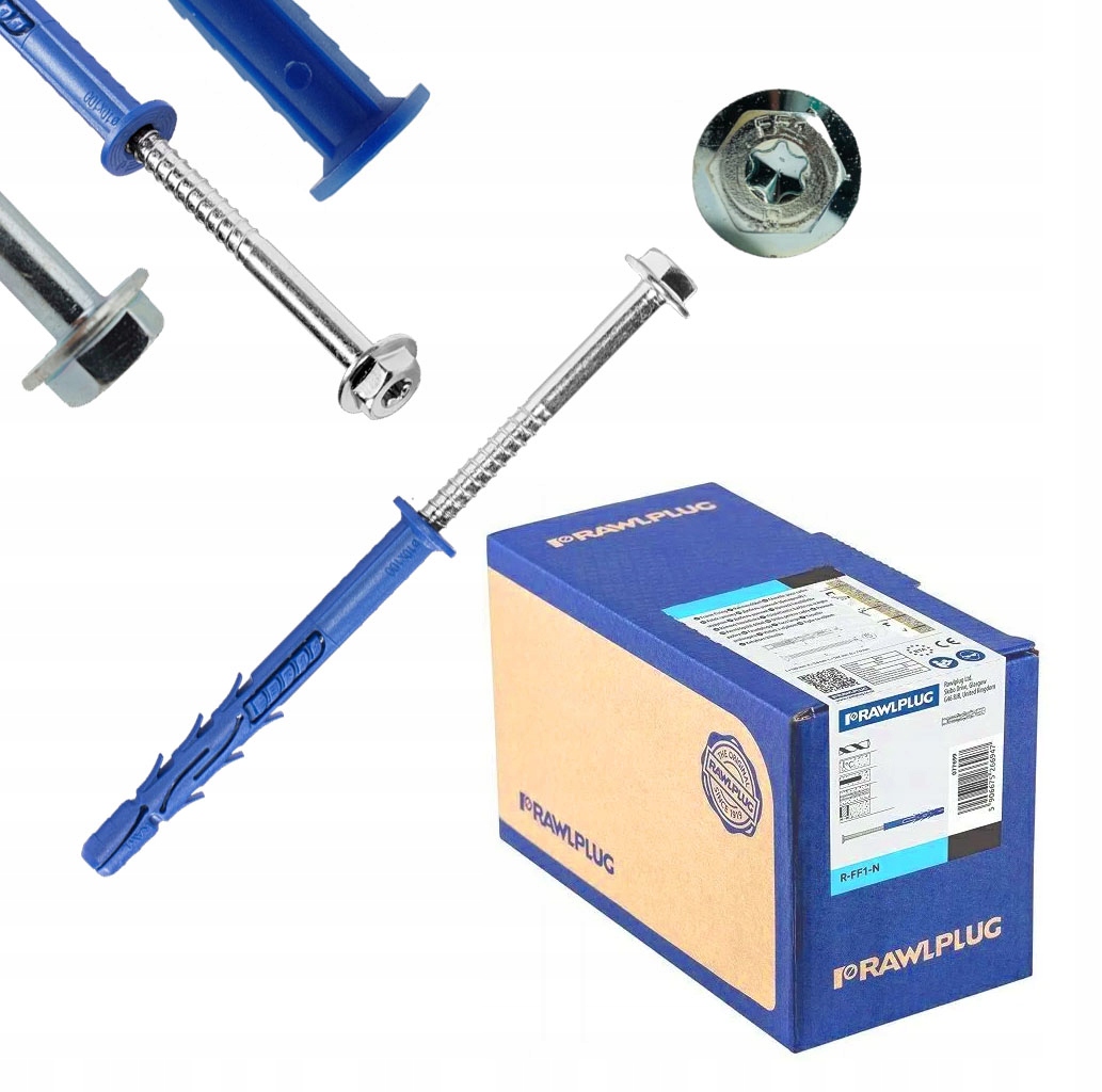 Rawlplug Ff 1 Kołki ramowe rozporowe Klucz Torx 10x200 mm 25 szt.