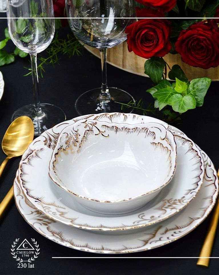 7830 SERWIS OBIADOWY 12/45 Anna ROCOCO PORCELANA ĆMIELÓW