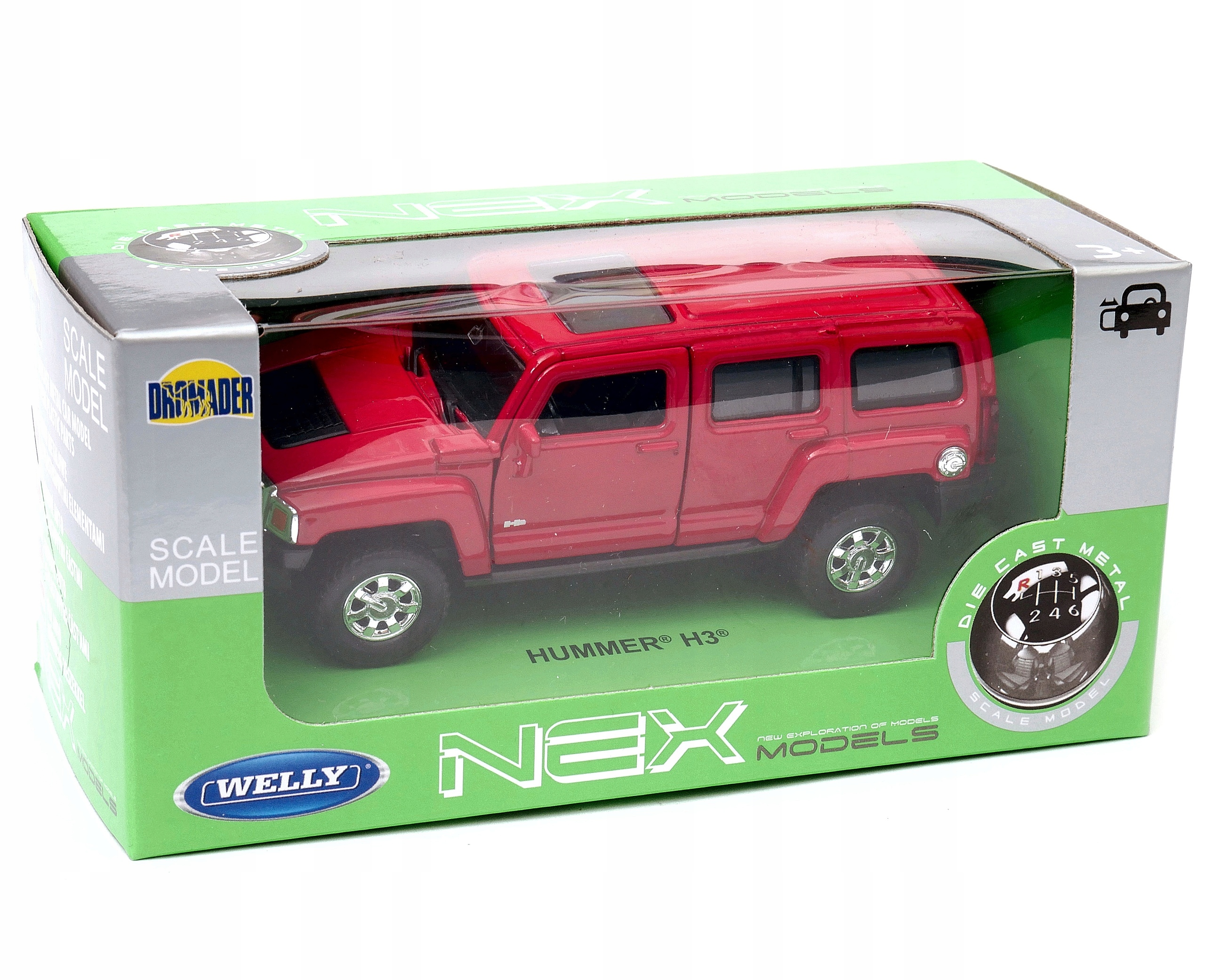 Hummer H3 1:34 - 39 WELLY czerwony Bohater brak