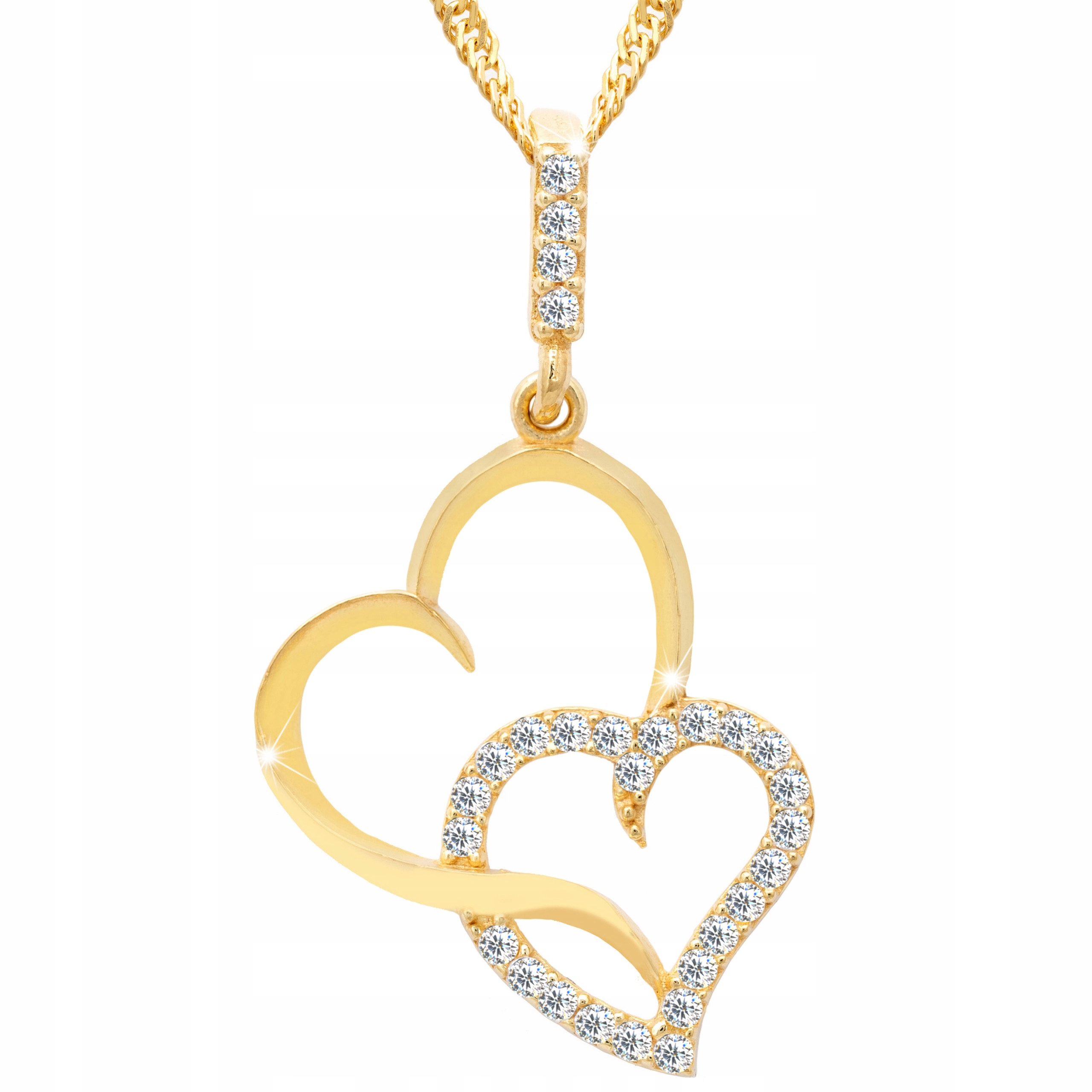 Zlatý náhrdelník Srdce s zirkony Srdce Srdíčka Zirkony Stříbro 925