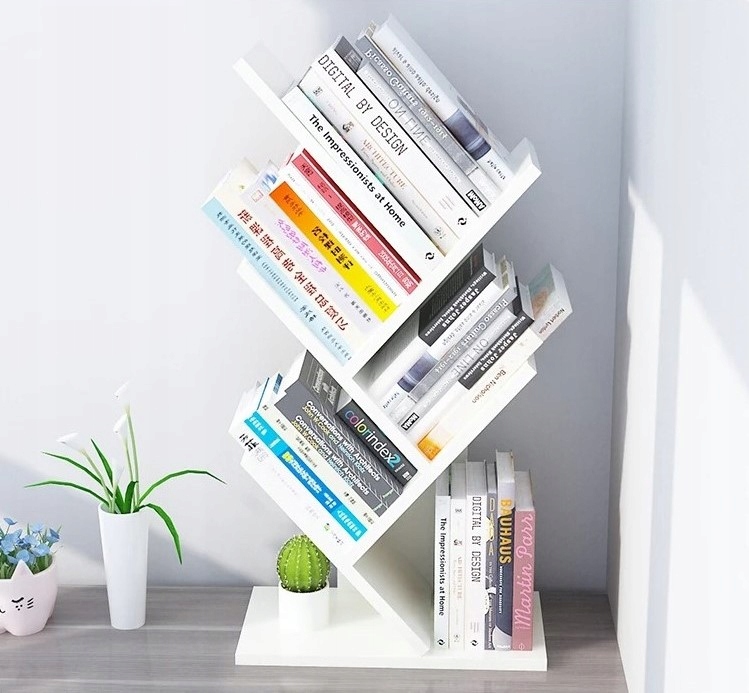 REGAŁ NA KSIĄŻKI DRZEWKO ORGANIZER PÓŁKA NADSTAWKA NA BLAT BIURKO BIAŁY Głębokość mebla 16 cm