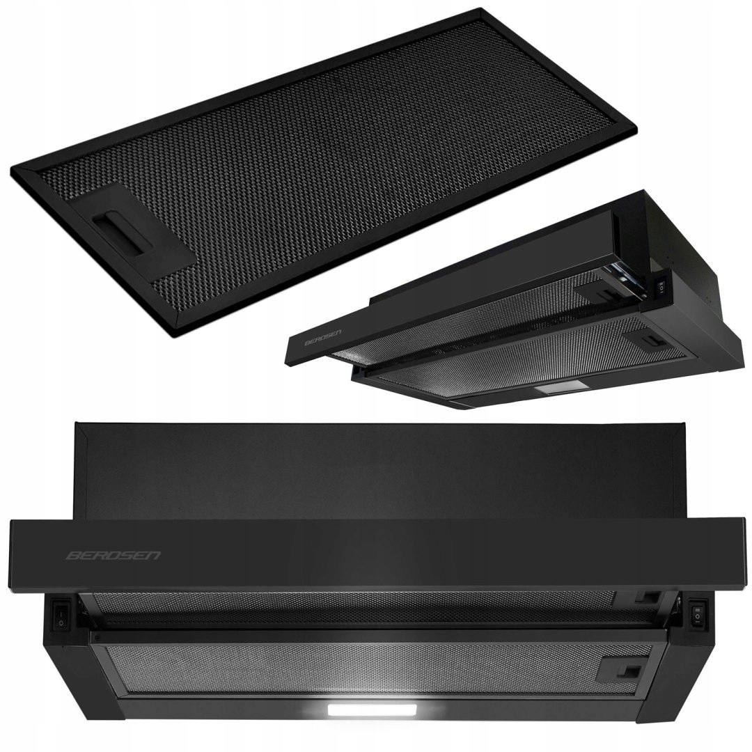 Teleskopický kuchynský digestor 50 cm čierny BT-238