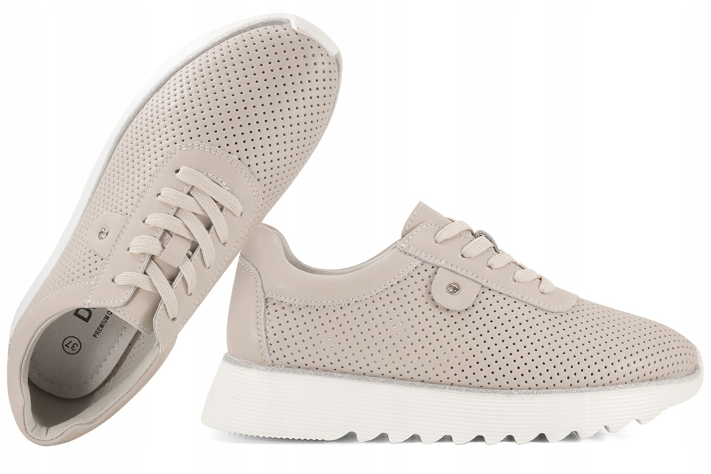 D&a S.barski LR51-629 Prolamované Sportovní Polobotky Dámské Tenisky Kůže 38