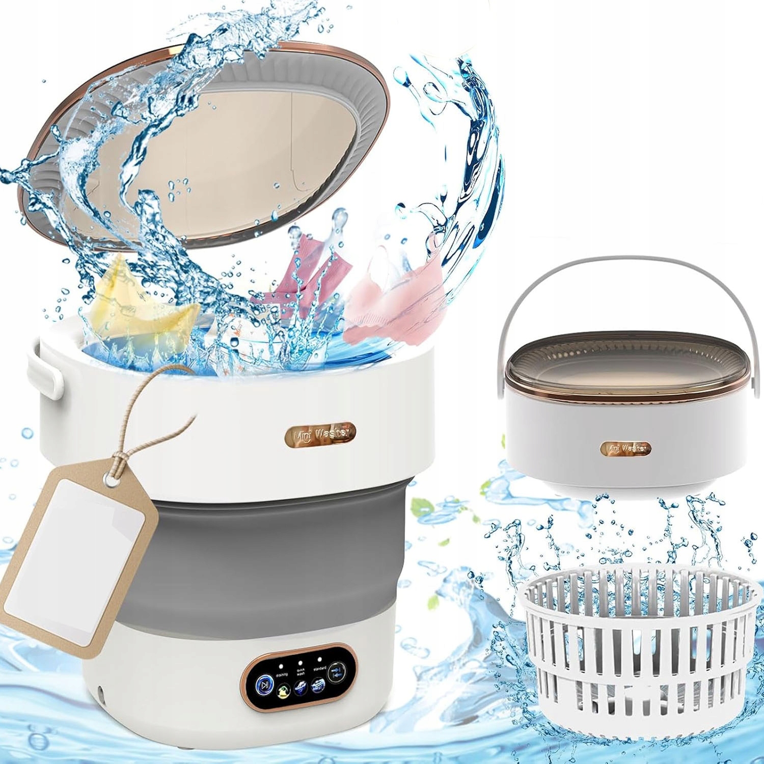 Mini Pralka Turystyczna Składana Przenośna Automatyczna Wirnikowa 12L 24W