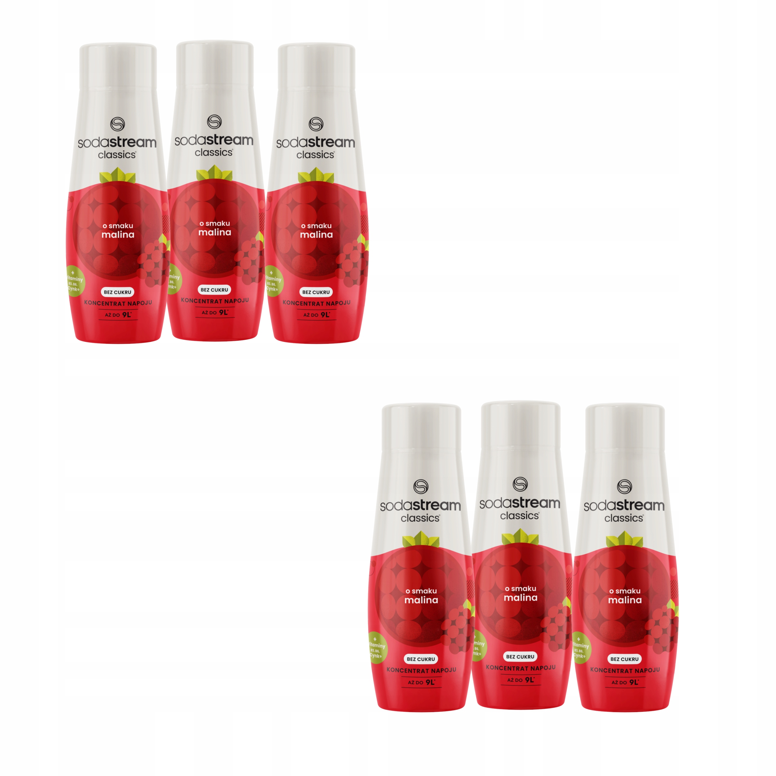 Levně 6 x Malina Zero sirupy do vody SodaStream Ovocný koncentrát pro saturátor