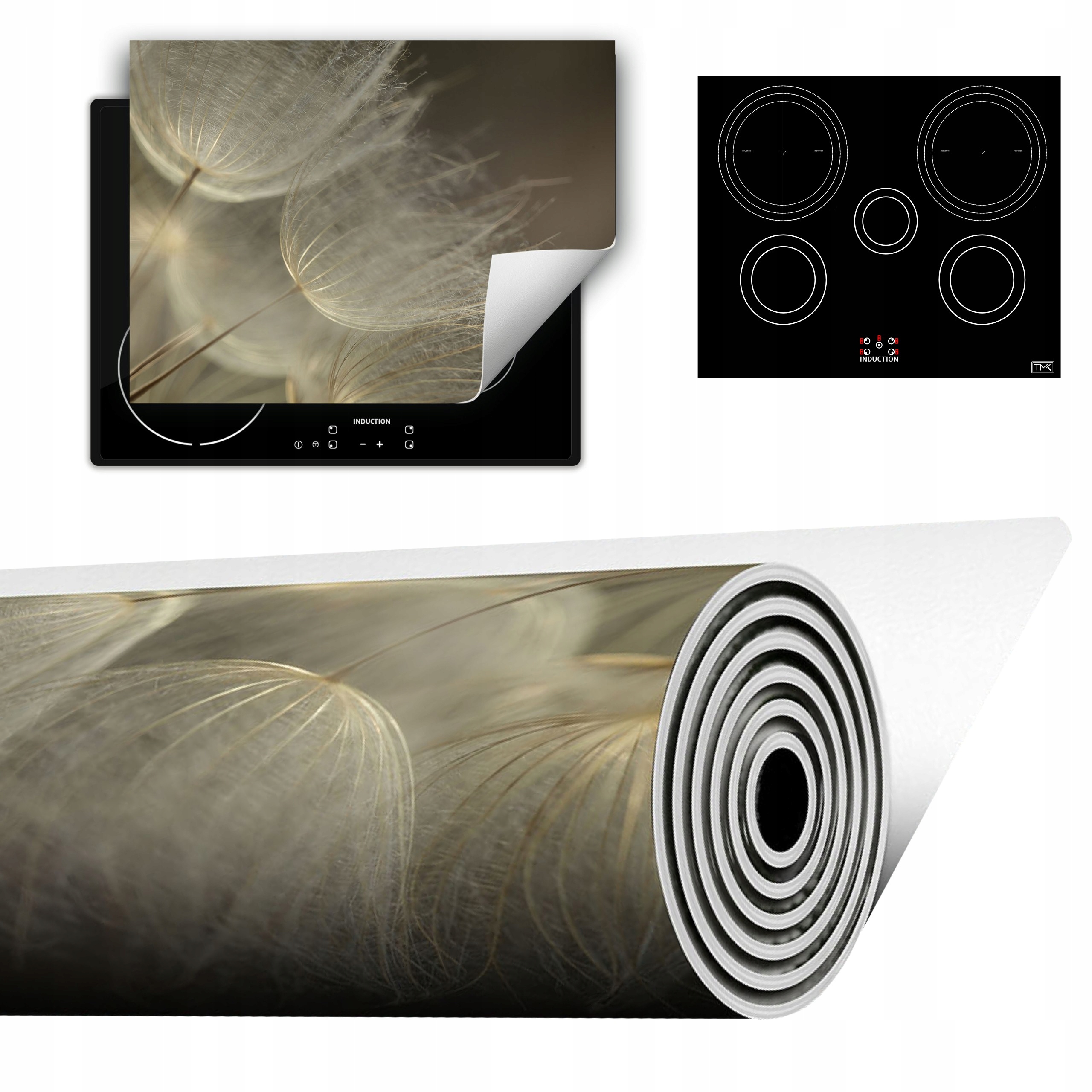 Vinylová Podložka Do Kuchyně Více Místa 70x52 šedá květiny
