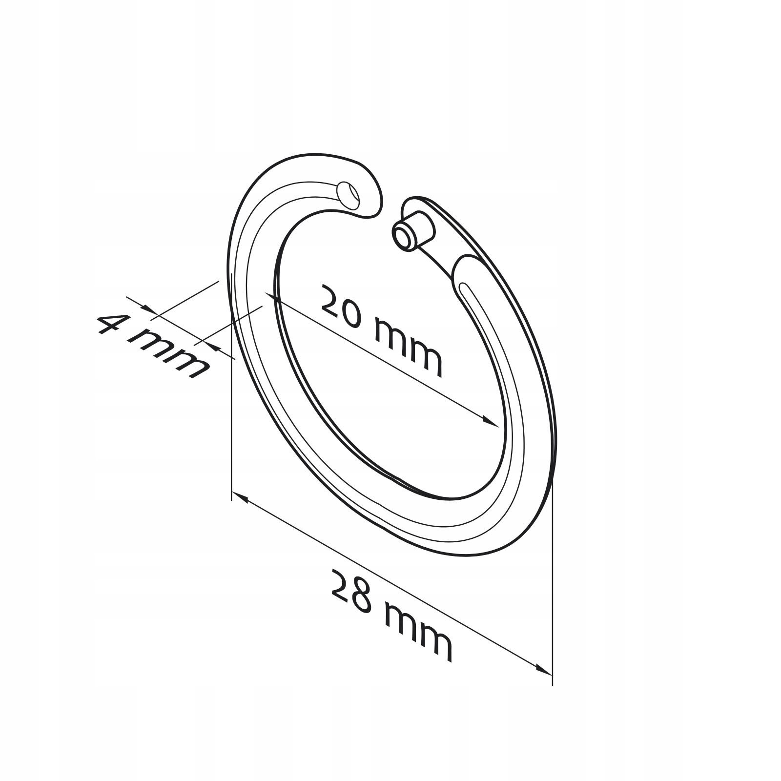 Kółko spinane 20 mm / 100 sztuk Stan opakowania oryginalne