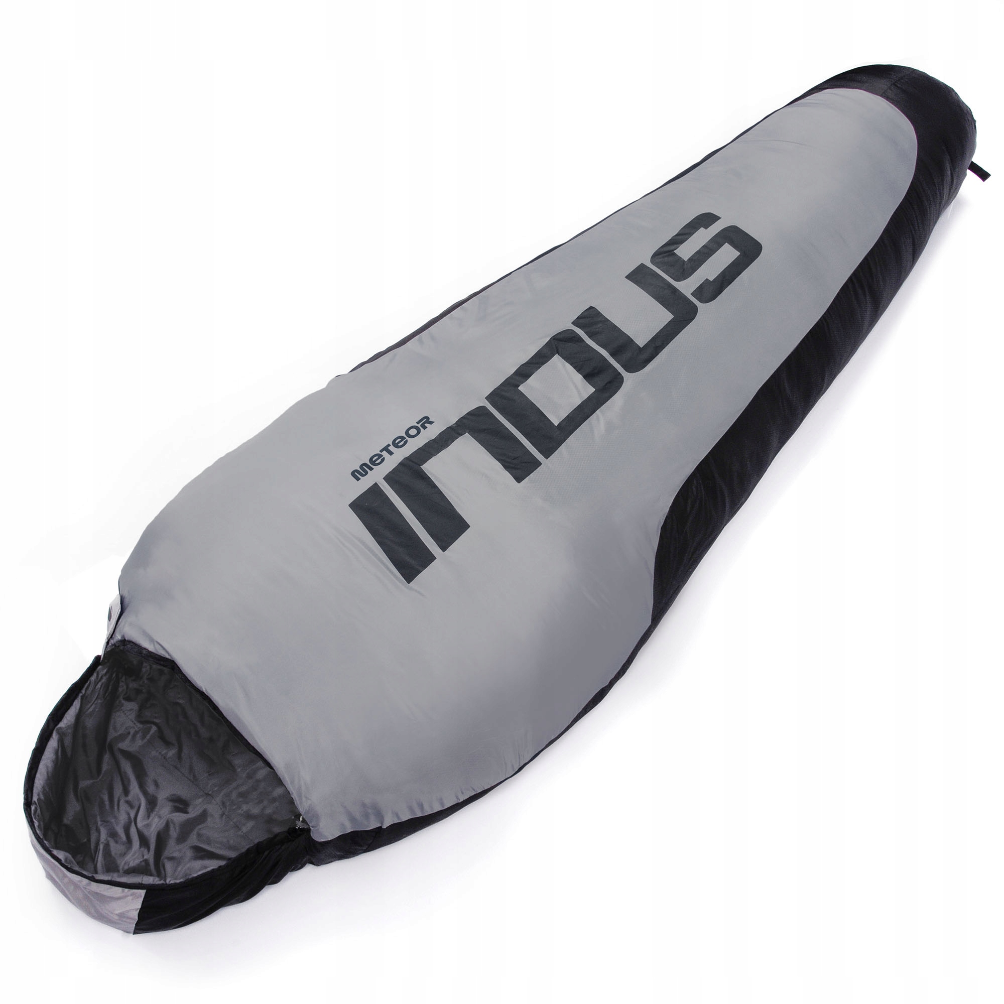 Turistický spací pytel mumie s kapucí teplý Meteor Indus 220 x 80 cm pravý