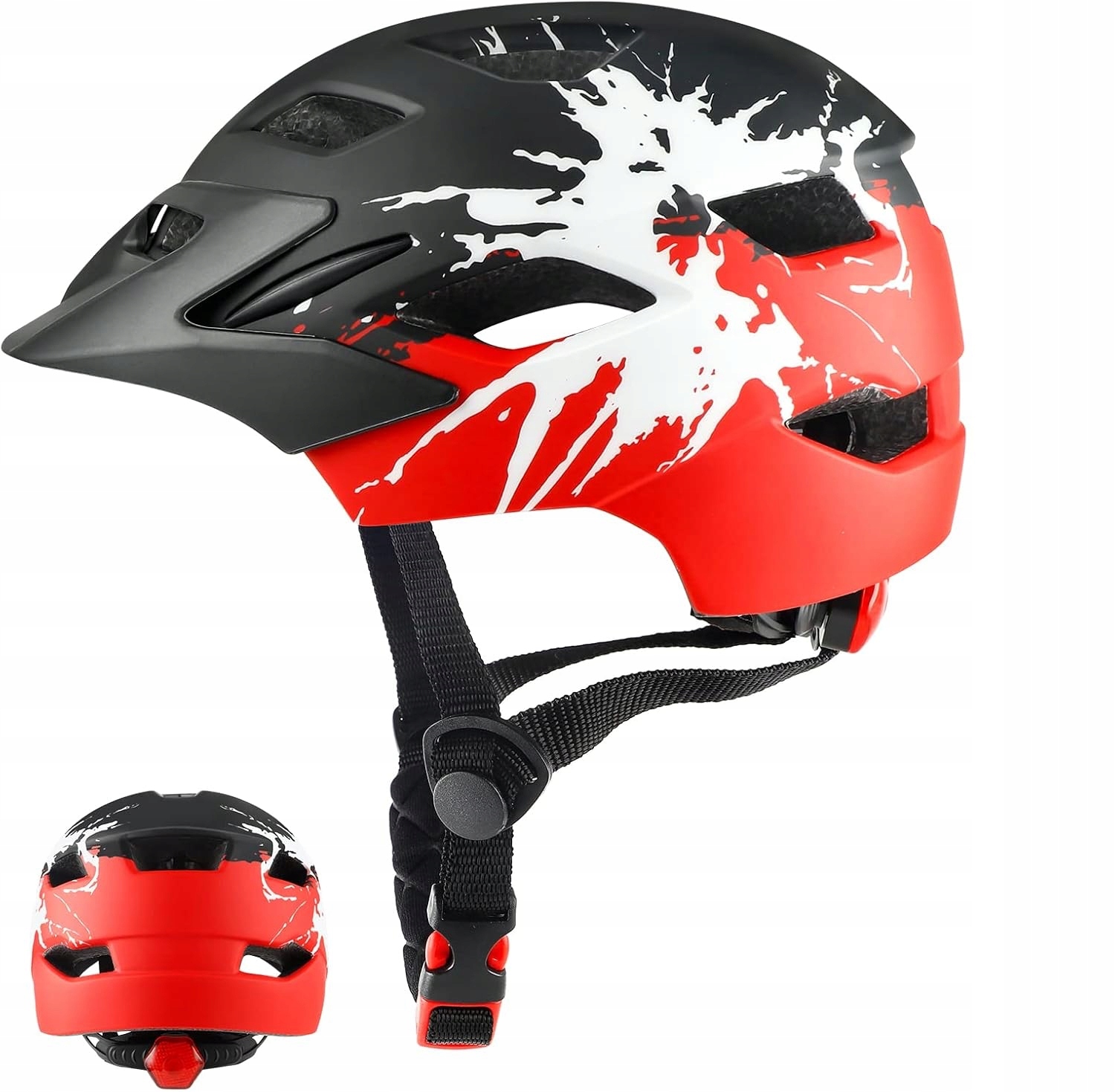 Kask rowerowy dziecięcy RaMokey 3–15 lat Lekki Lampka Led Daszek