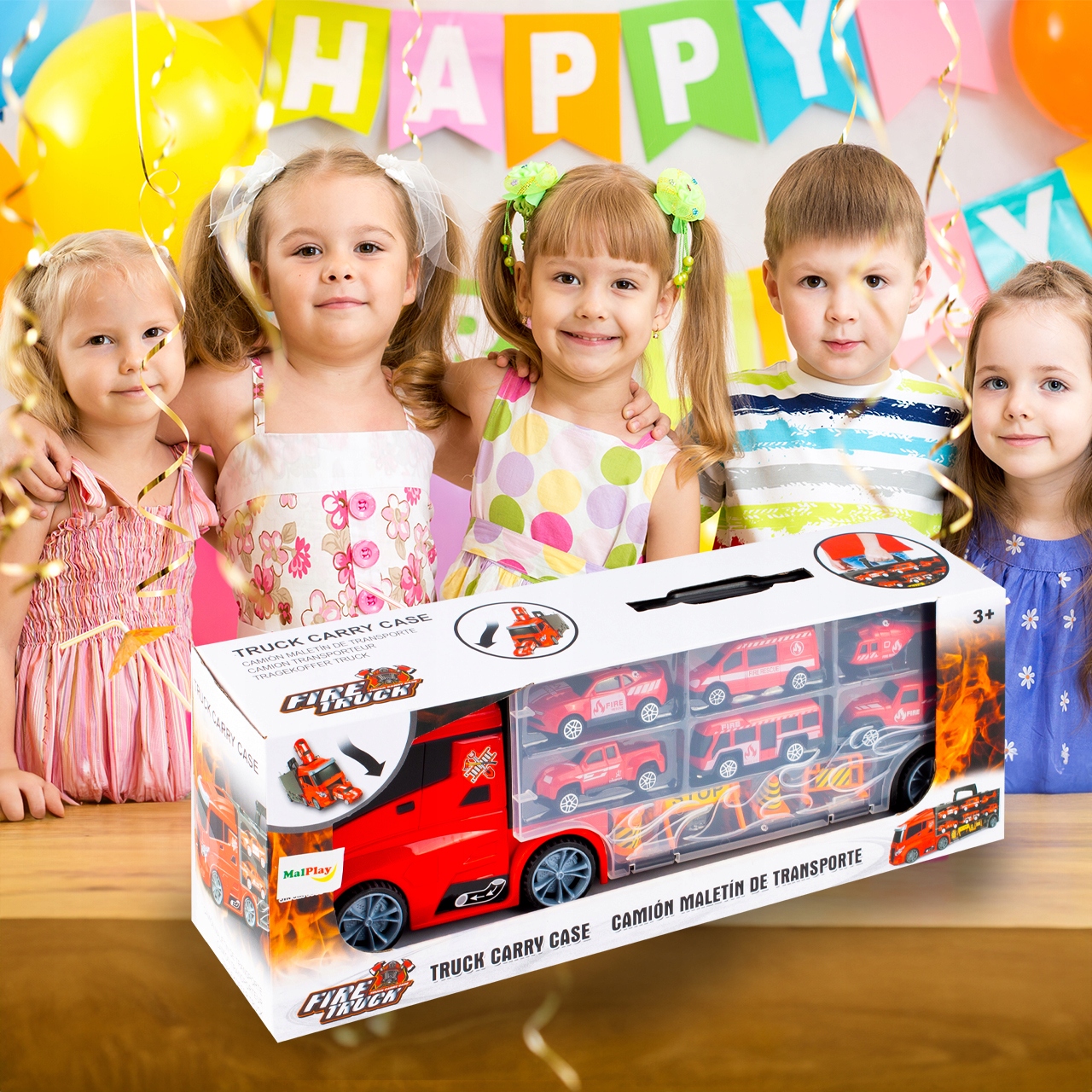 CIĘŻARÓWKA LAWETA STRAŻ POŻARNA AUTA HELIKOPTER WÓŻ STRAŻACKI TRANSPORTER Szerokość produktu 8.5 cm