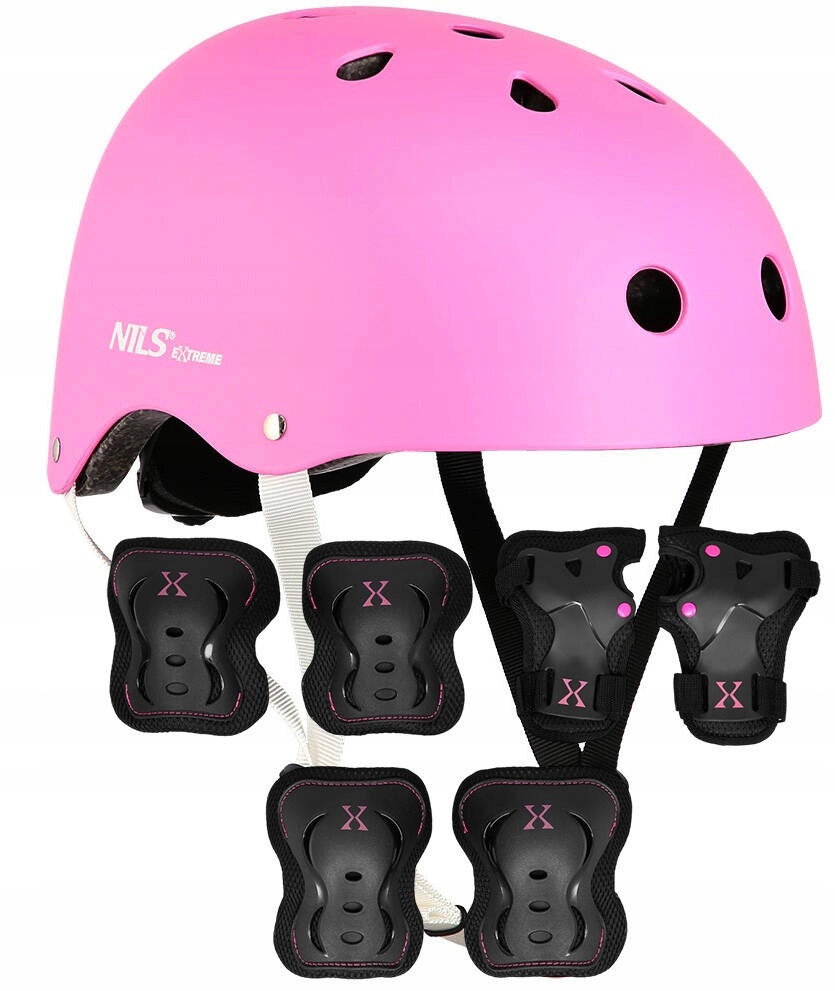 Kask Rowerowy Dziecięcy Z Regulacją Ochraniacze Komplet Na Deskorolkę S